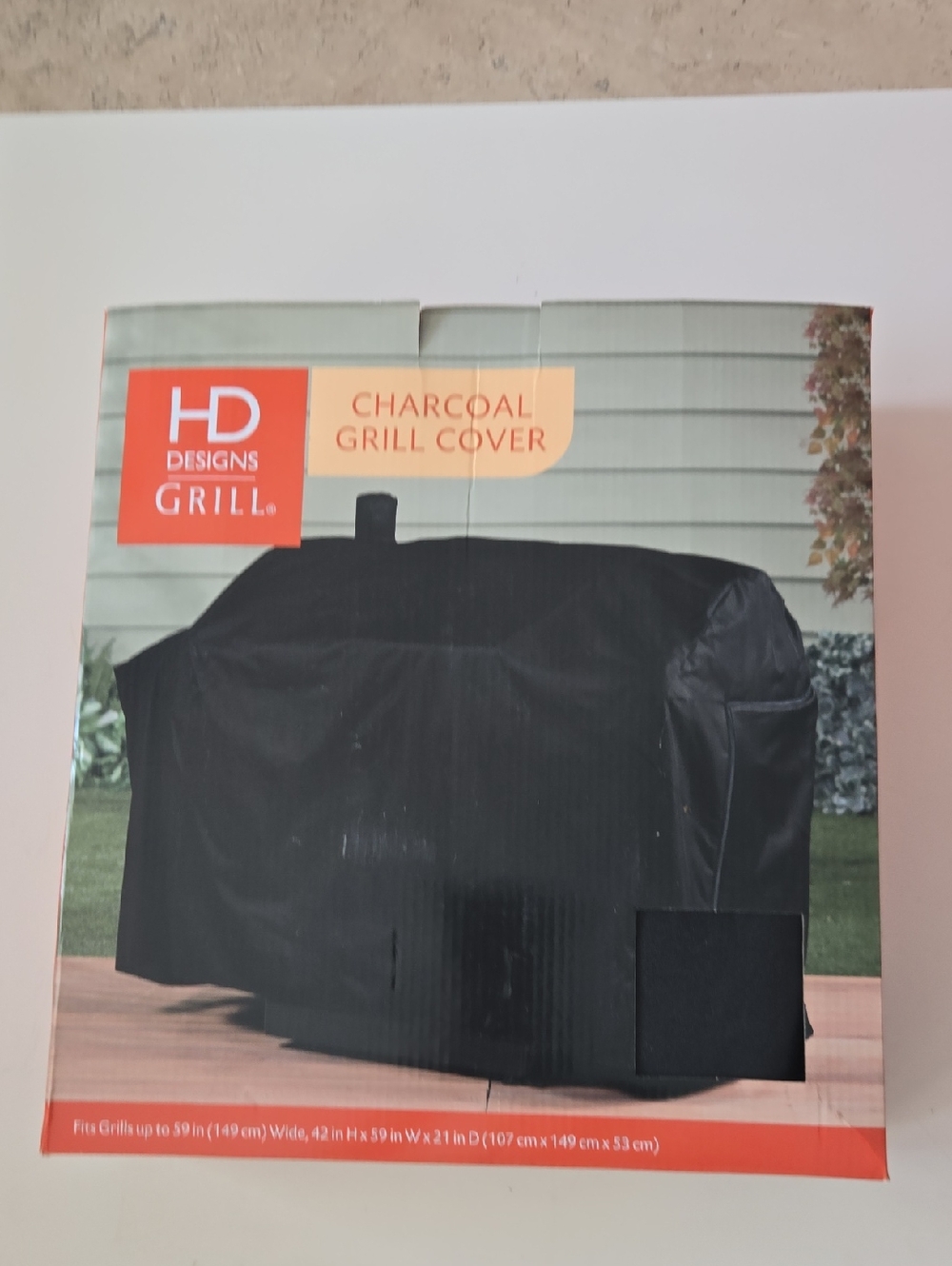 HD Designs Black Charcoal Grill Cover - Weather-Resistant Protection
